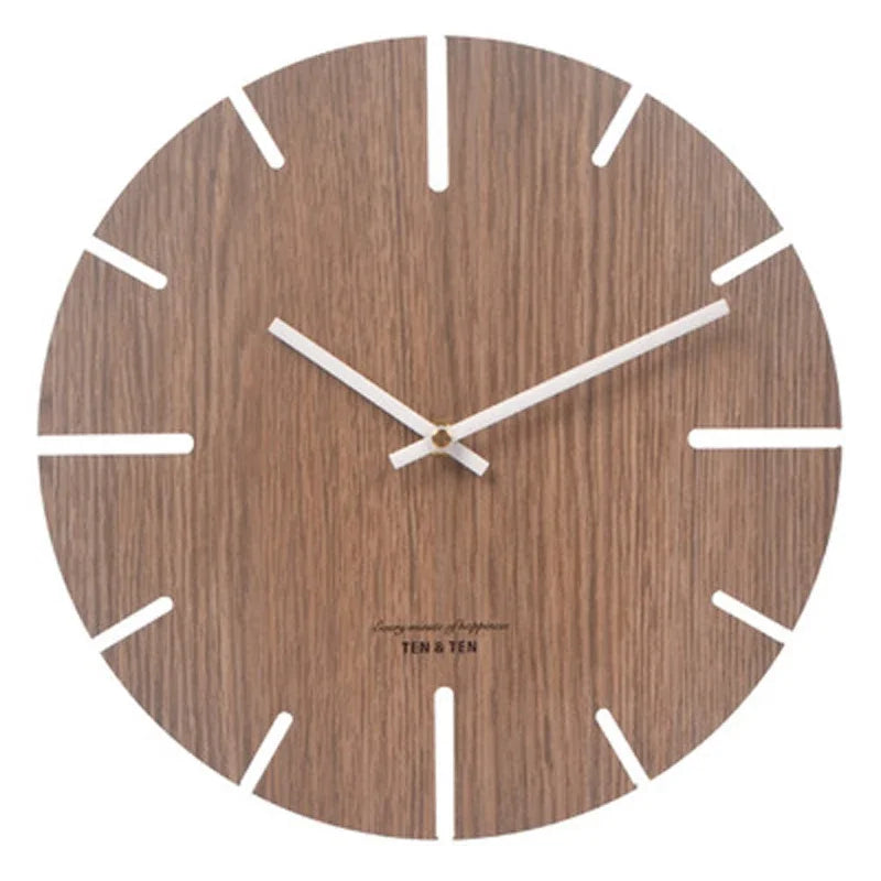 Wooden 3D Wall Clock Modern Design Nordic Brief Living Room Decoration