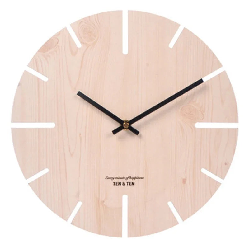 Wooden 3D Wall Clock Modern Design Nordic Brief Living Room Decoration