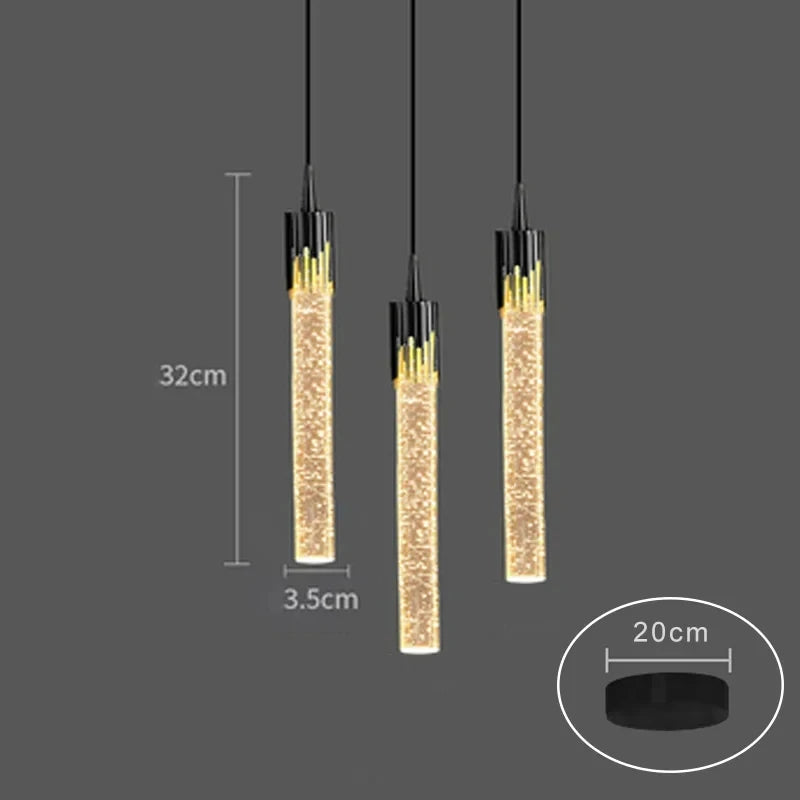 Modern Luxury Crystal Pendant Lamps Home Decor Bedside Hanging Light