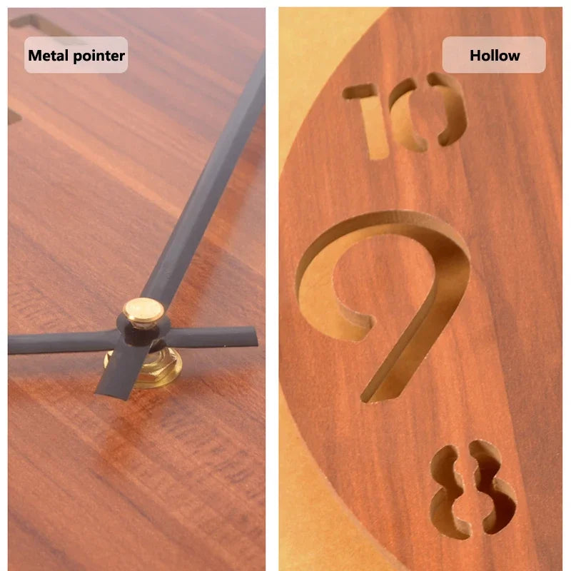 Wooden 3D Wall Clock Modern Design Nordic Brief Living Room Decoration