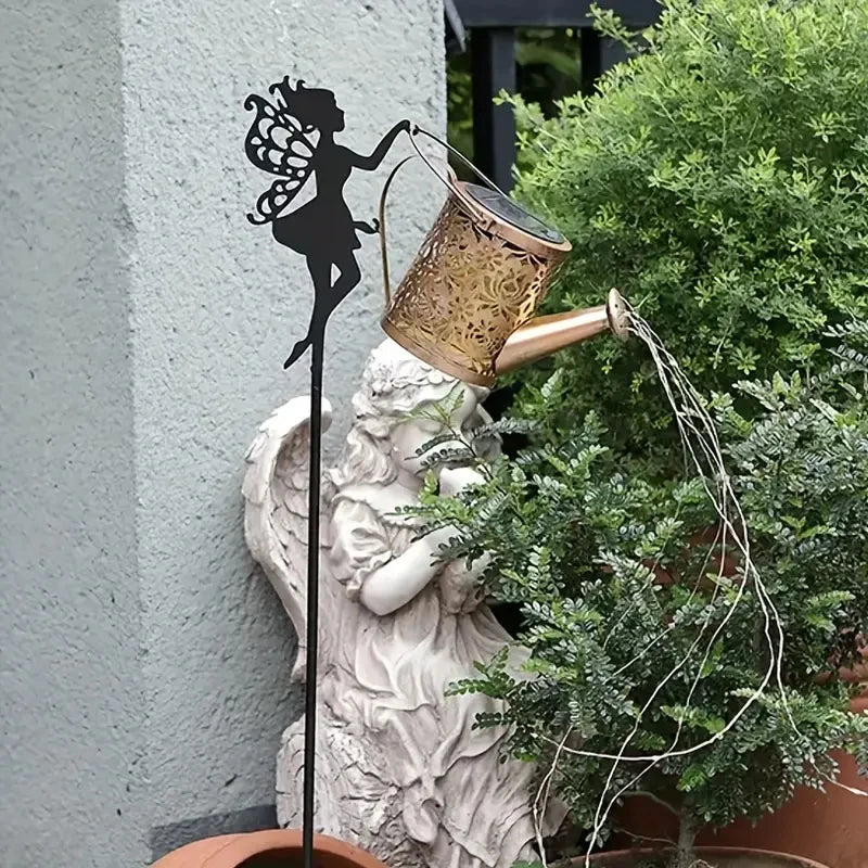Solar Angel Kettle, waterfall lamp, garden ornament, perfect choice for garden