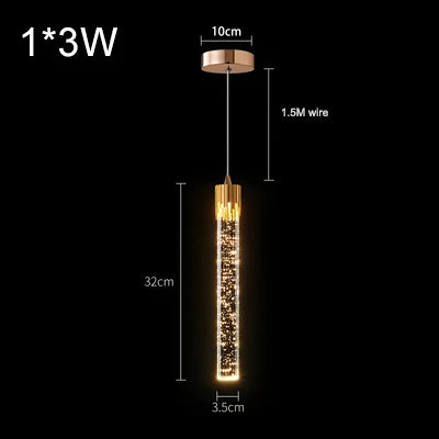 Modern Luxury Crystal Pendant Lamps Home Decor Bedside Hanging Light