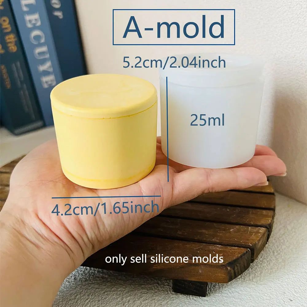 Concrete Lava Jar Candle Cup Mold DIY Round Plaster Storage Box Cement Plant