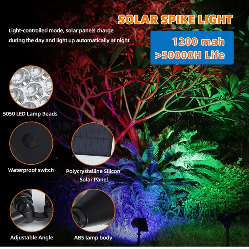 Unique Design 18 Led Rgb Spot Light Waterproof Garden Led Solar Stake
