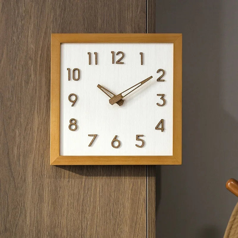 Corner Wall Clock Wood Double Sided Wall Watch Luxury Aesthetic Modern Clocks