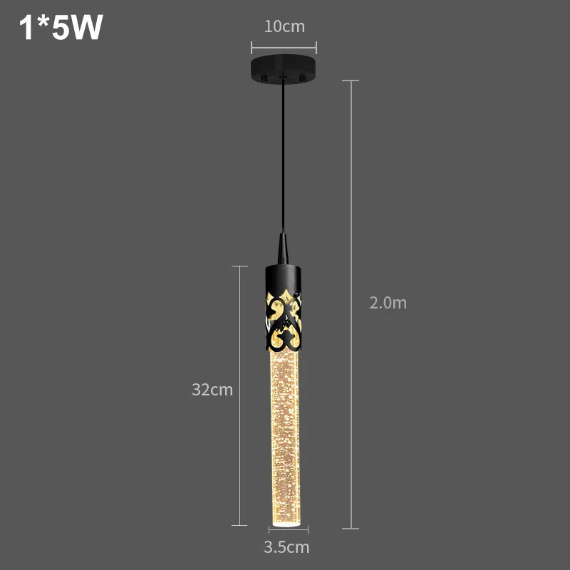 Modern Luxury Crystal Pendant Lamps Home Decor Bedside Hanging Light