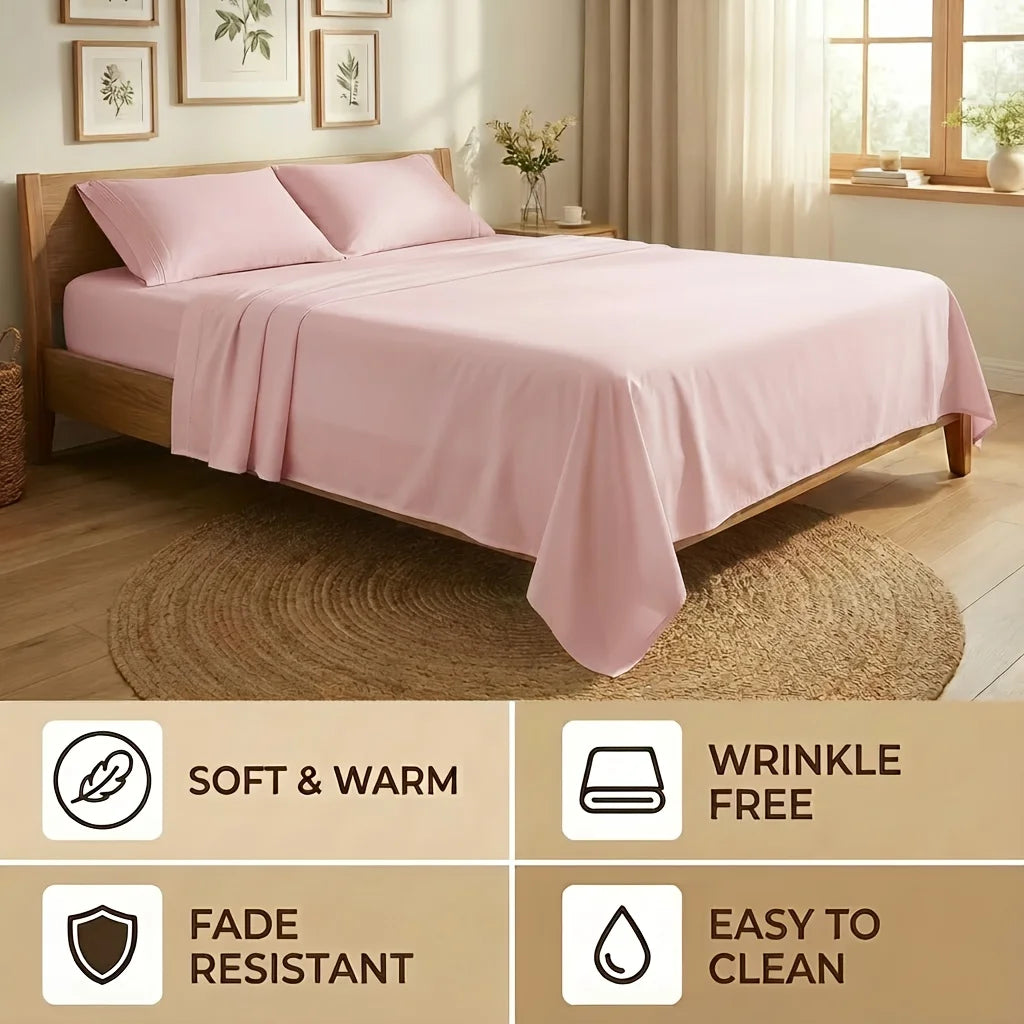 Bamboo Bed Sheet Set — 5 Sizes, 4 Colors