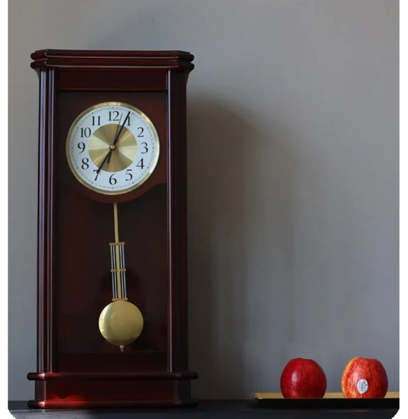 Wall Wooden Pendulum Clock Time Chime Vintage Classic Pendulum Clock Living
