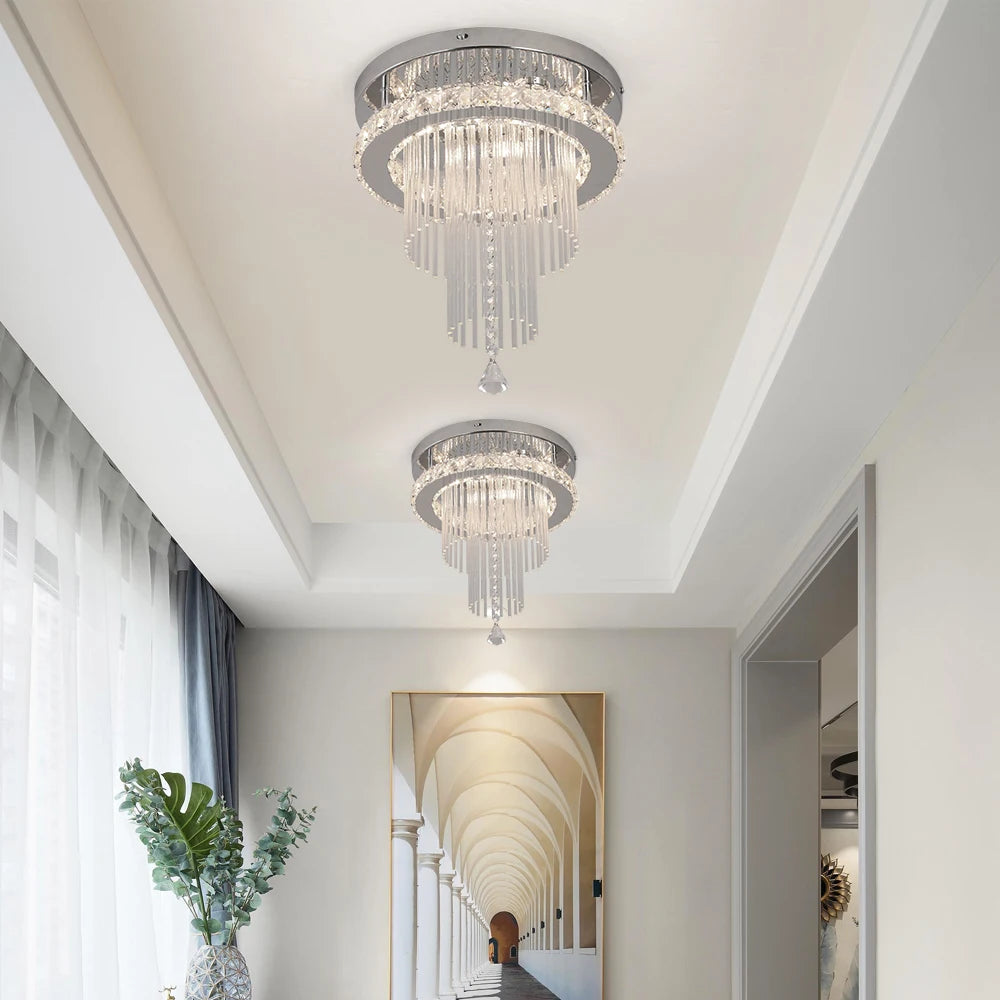 VETRULUS Modern Rain Drop Crystal Chandelier Luxury Ceiling  Light  Led