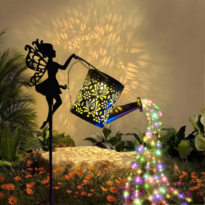 Solar Angel Kettle, waterfall lamp, garden ornament, perfect choice for garden