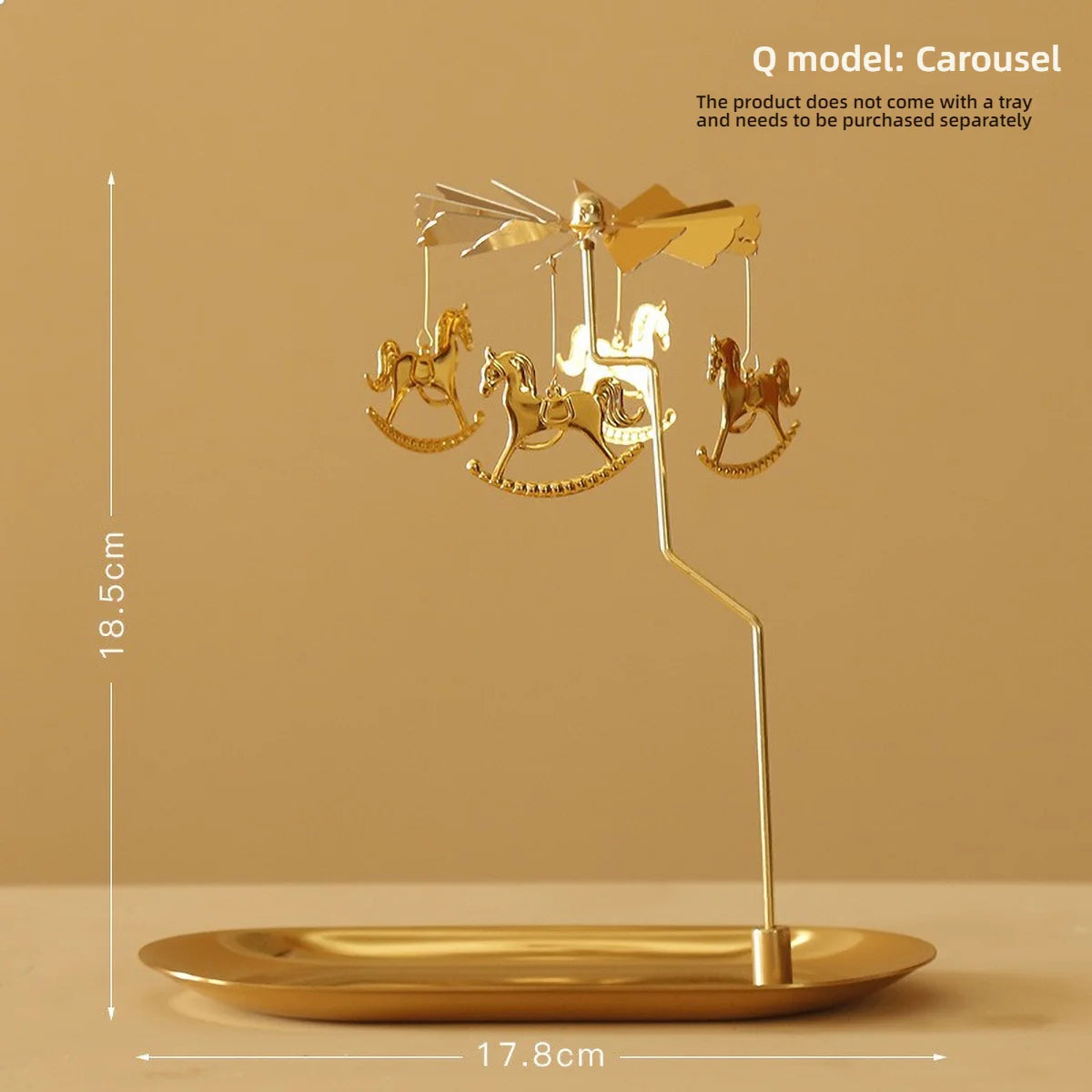 Windmill Rotating Candle Holder Lamp Gold Metal for Table Design Candlesticks