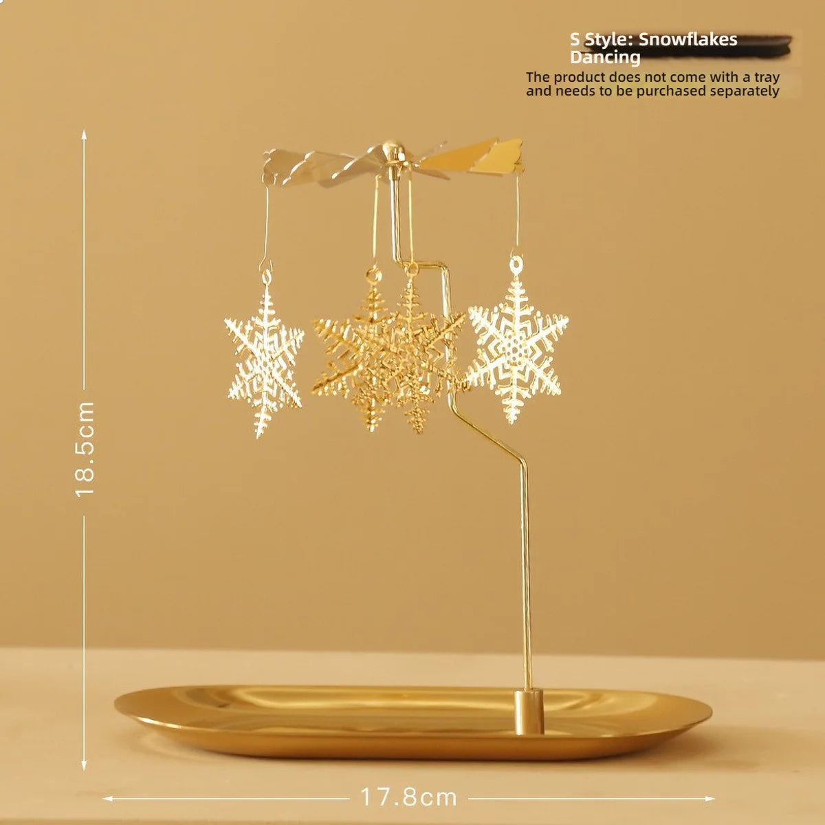 Windmill Rotating Candle Holder Lamp Gold Metal for Table Design Candlesticks