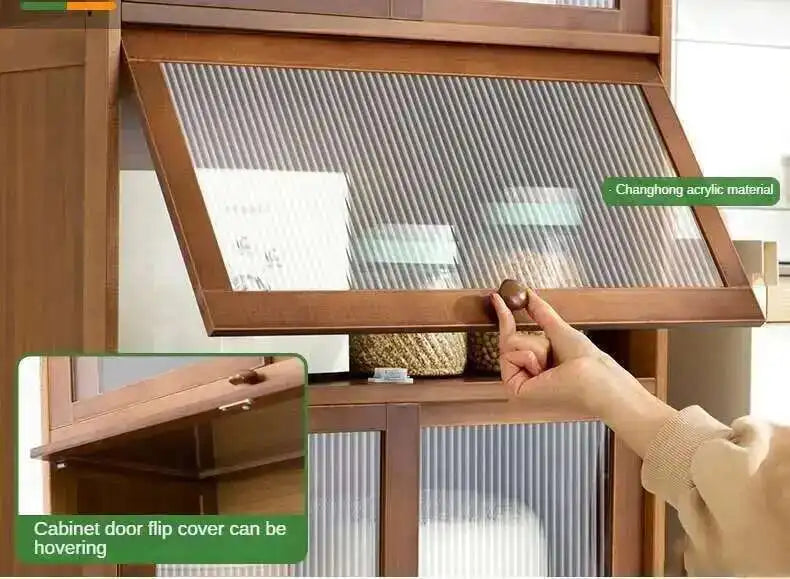 Modern Minimalist Kitchen Cabinet for Home Dust-proof Two-way Sliding Door