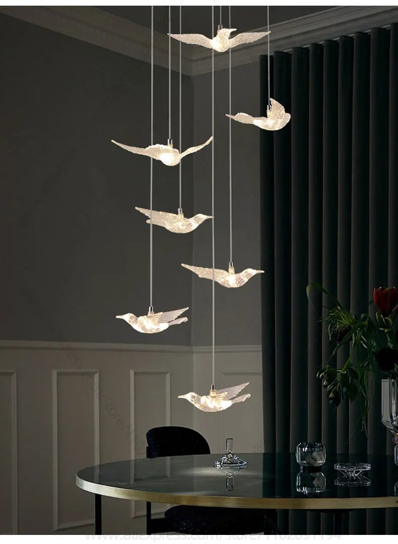 Led Bird Pendant Lamp Home Decoration Lighting Hanging Lamp Design Chandelier
