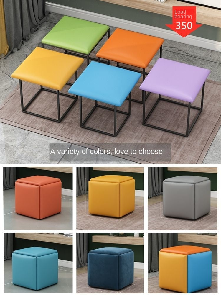 Multifunctional Sofa Stool Iron Foldable Living Room Furniture Home Rubik's Cube