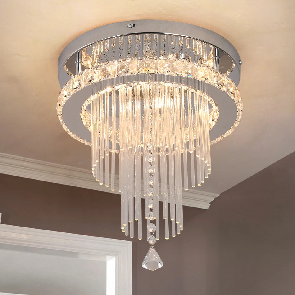 VETRULUS Modern Rain Drop Crystal Chandelier Luxury Ceiling  Light  Led