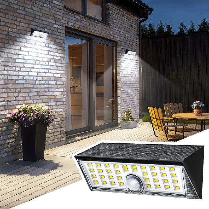Solar Lighting Wall Light Super Bright 38 Led Motion Sensor Wall Lamp