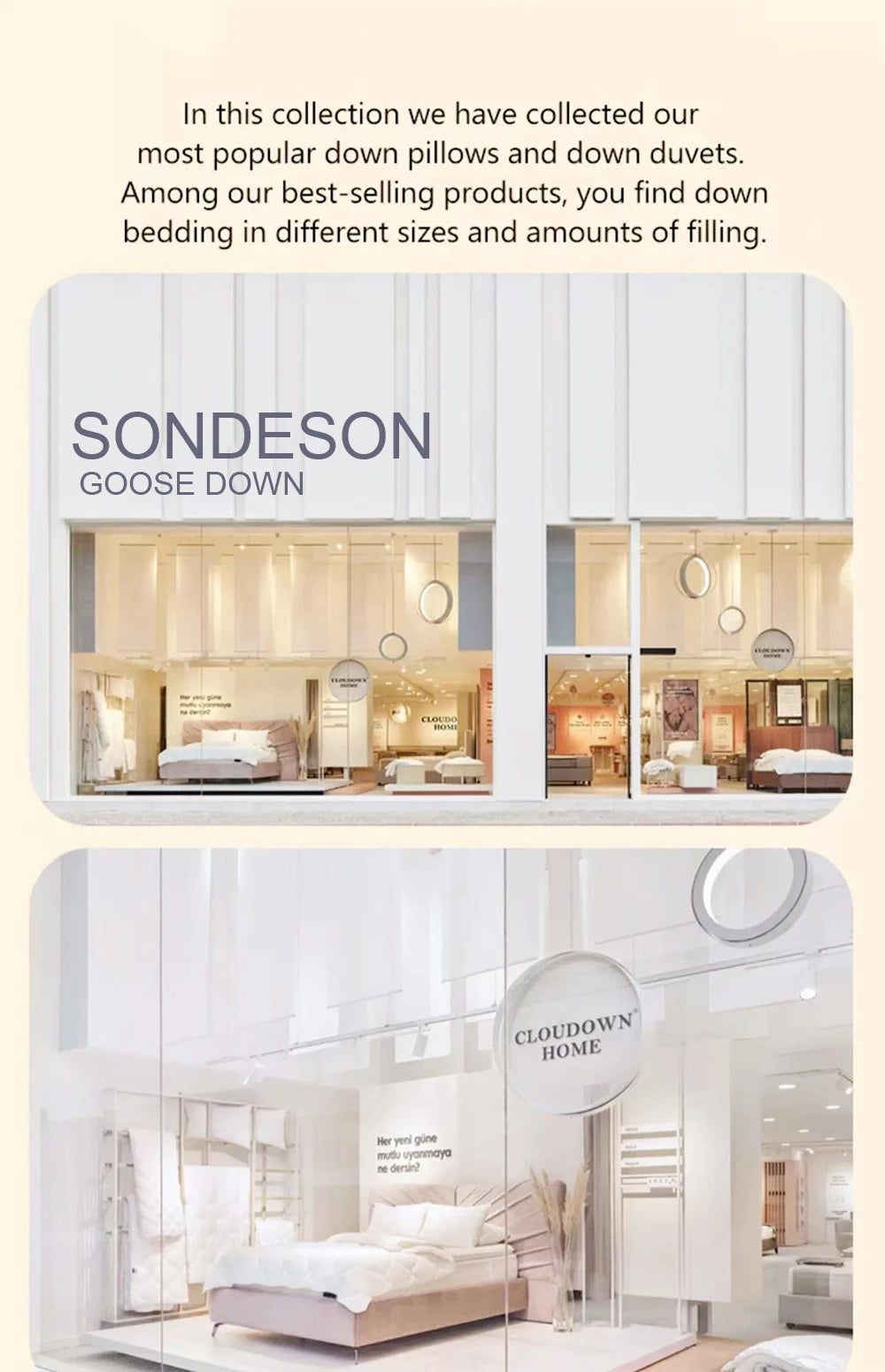 Sondeson Luxury White Goose Down Pillow Down-proof Queen King Pillows