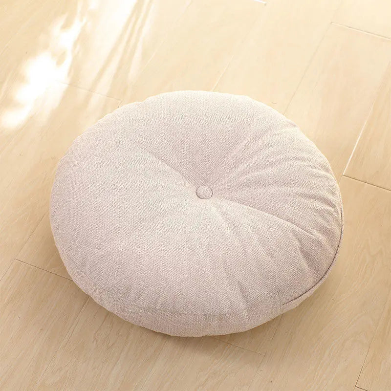 Thick Round Cushion, Soft & Comfortable Full-Filled Meditation Yoga Pillow Orange