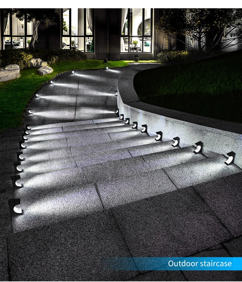 8/12Pcs Solar Step Lights Pathway Stair Outdoor Garden Lights Waterproof Lights