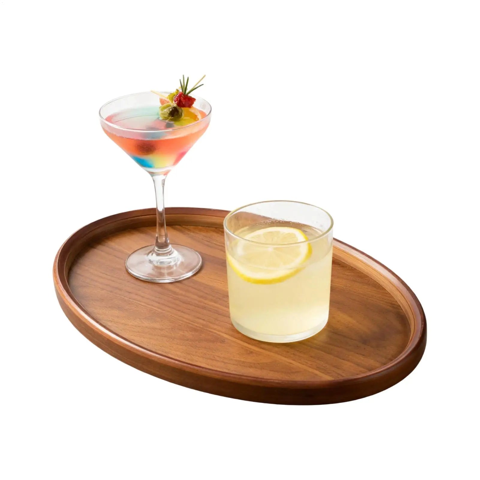 Wooden Serving Trays Oval Display Retro Home Decor Decorative Wooden Trays