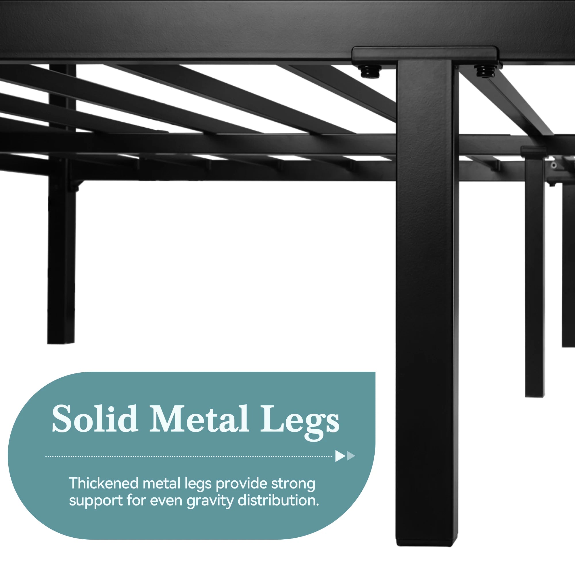 Metal Bar Twin Bed Frame — White, Black & Antique Gold