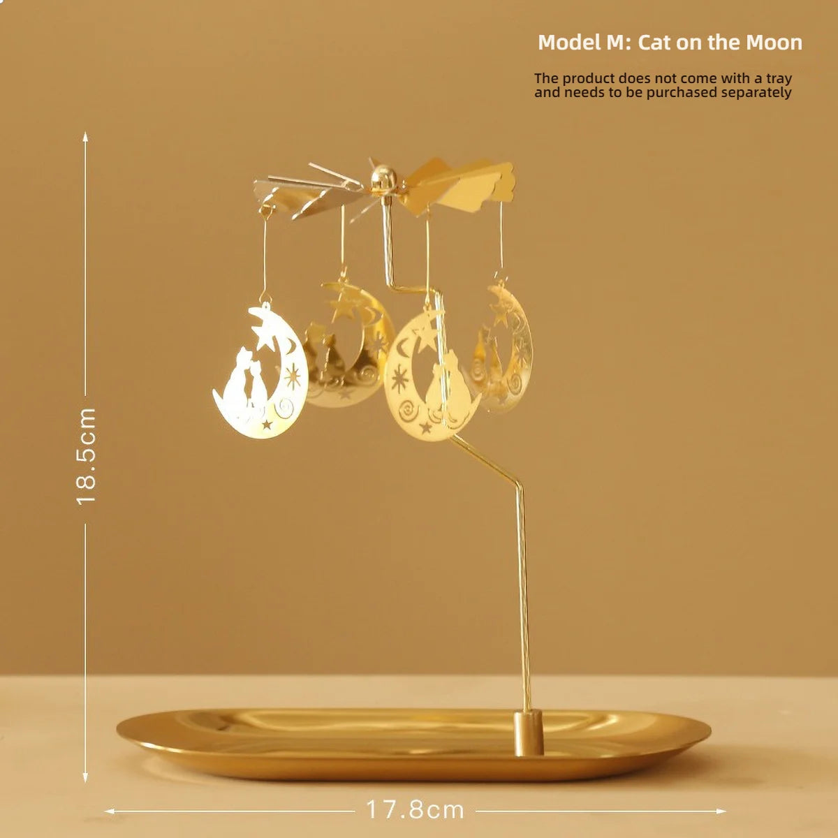 Windmill Rotating Candle Holder Lamp Gold Metal for Table Design Candlesticks