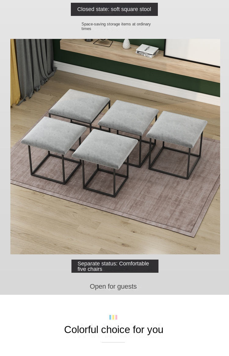 Multifunctional Sofa Stool Iron Foldable Living Room Furniture Home Rubik's Cube