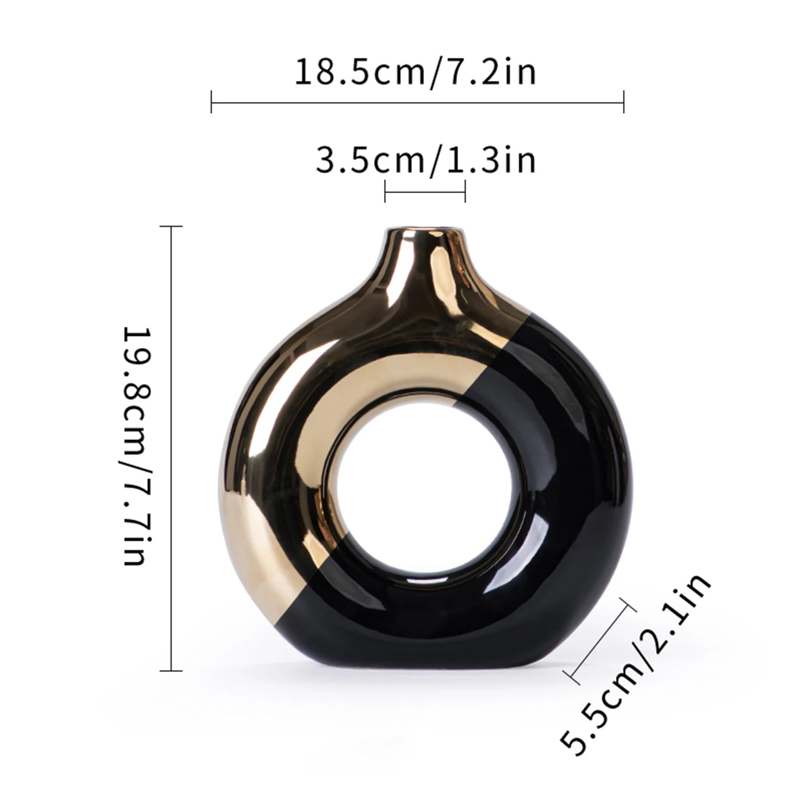Ceramic Flower Vases For Living Room Luxury Nordic Plant Pot Dinning Golden