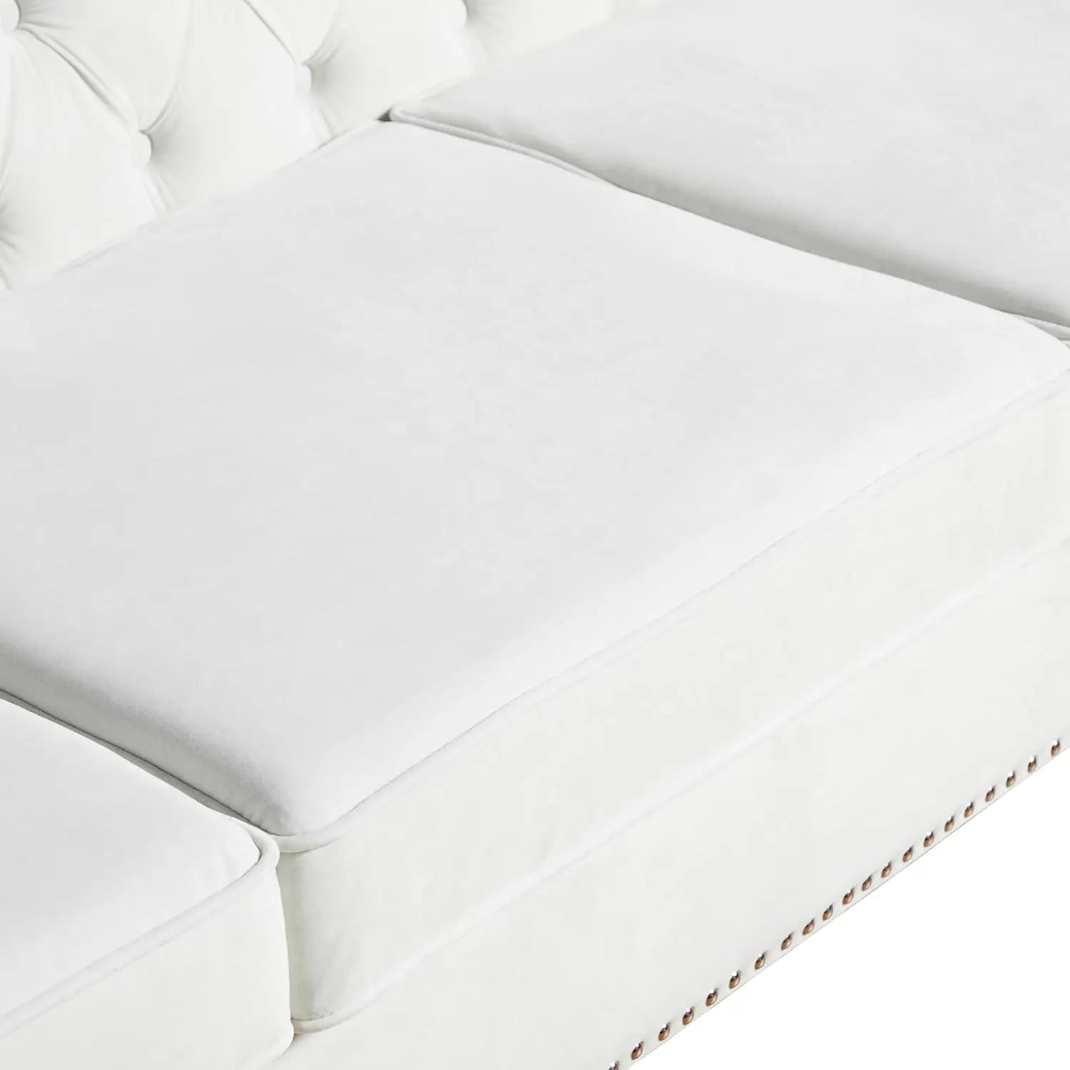White Velvet Upholstered High Back Armchair Mid-Century Solid Wood Legs