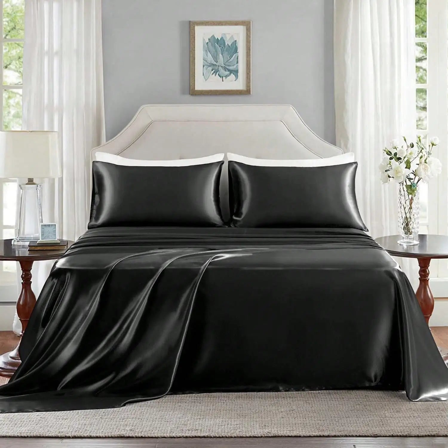 Satin Bed Sheet Set — Twin, Full, Queen & King
