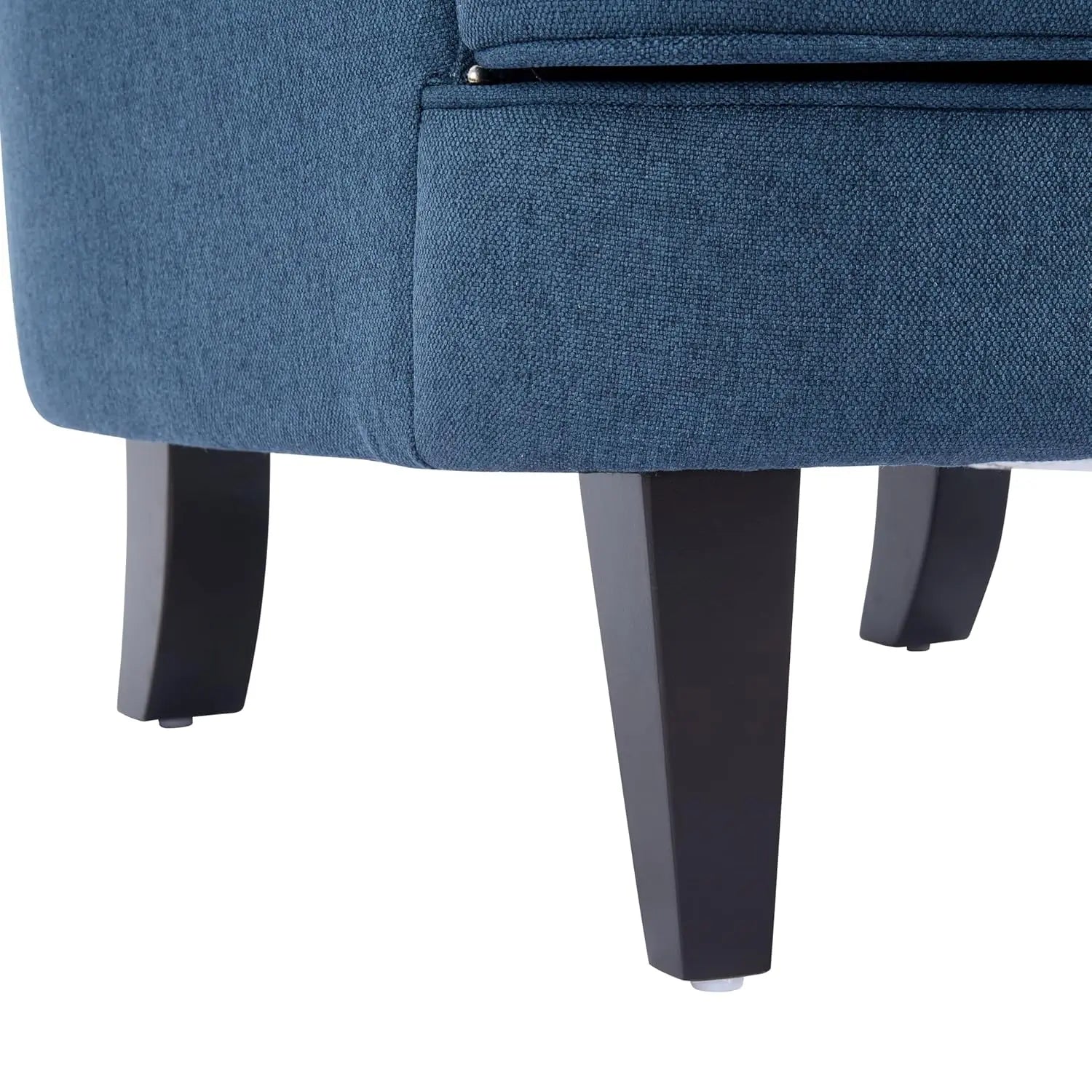 Fabric Upholstered Club Chair Tufted Wingback Accent Armchair Dark Blue