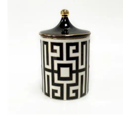Ceramic Scented Candle Jar with Lid Exquisite Red Lip Ornament Jewelry Box