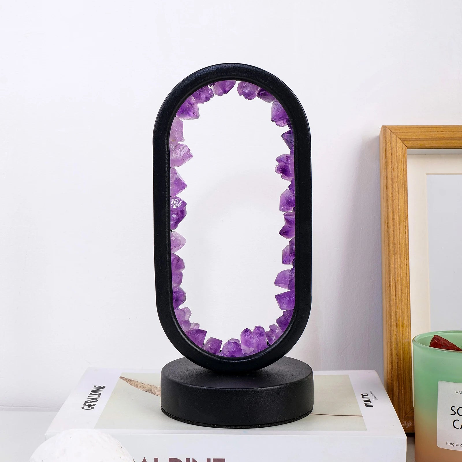1PC LED Bedside Lamp | Natural Quartz & Amethyst Raw Stone Crystal Lamp