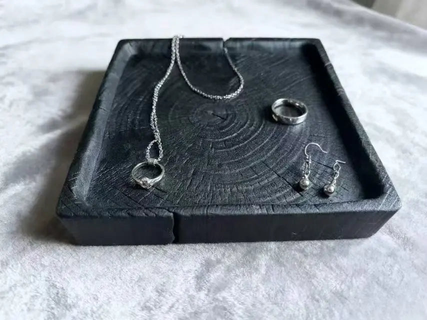 Solid wood tea tray, carbonized camphor wood dry brewing table, handmade