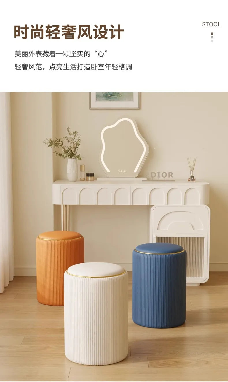 Bedroom Furniture Cream wind storage makeup stool vanity chair vanity stool