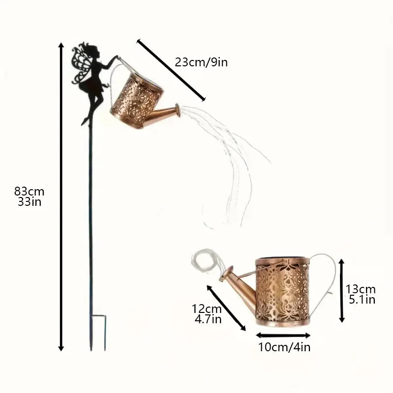 Solar Angel Kettle, waterfall lamp, garden ornament, perfect choice for garden