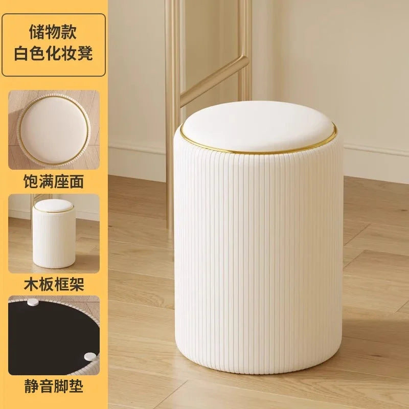 Bedroom Furniture Cream wind storage makeup stool vanity chair vanity stool