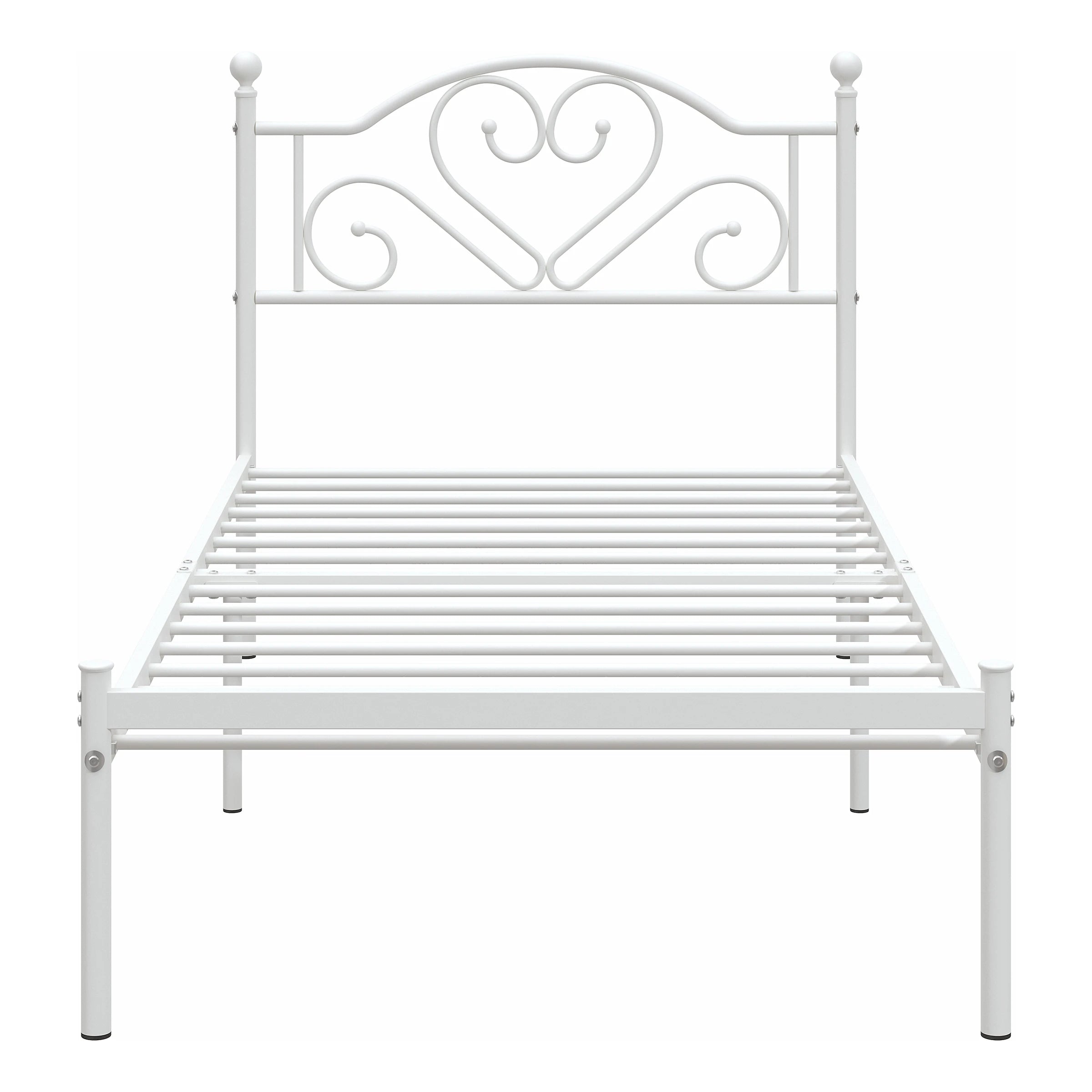 Twin Bed Frame with Headboard, Heavy Duty Metal Platform Bed with Under Bed