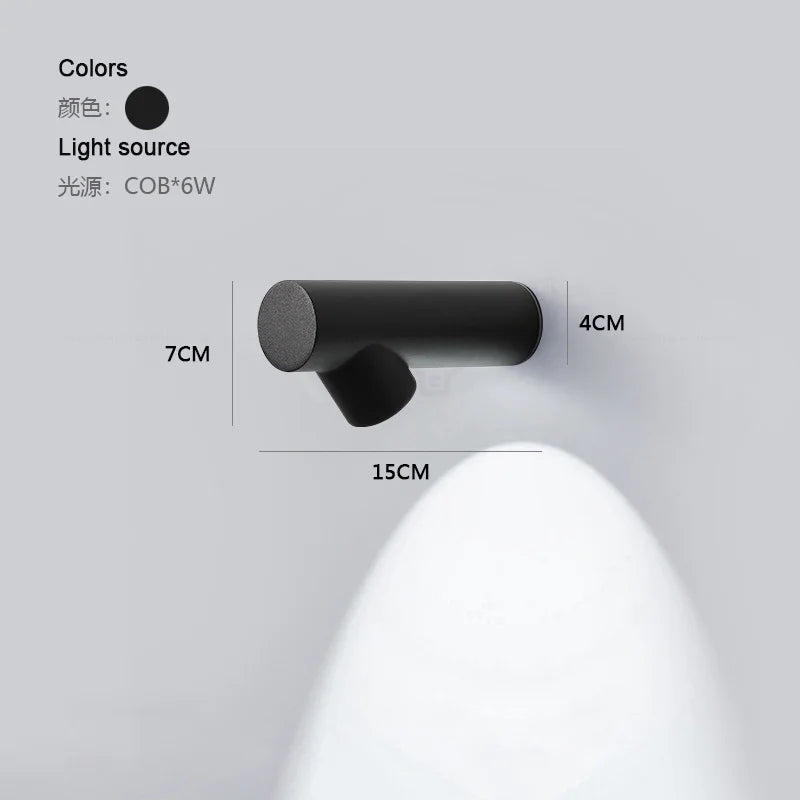 6W COB Waterproof AC85-265V Surface Mounted LED Wall Light Modern Luminaire