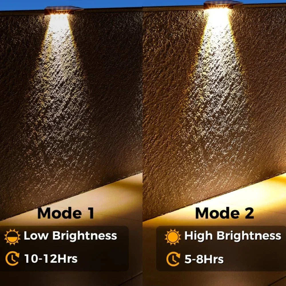 Solar Wall Lights 4 LED Solar Fence Lights Outdoor Waterproof Solar Deck Lights Wall
