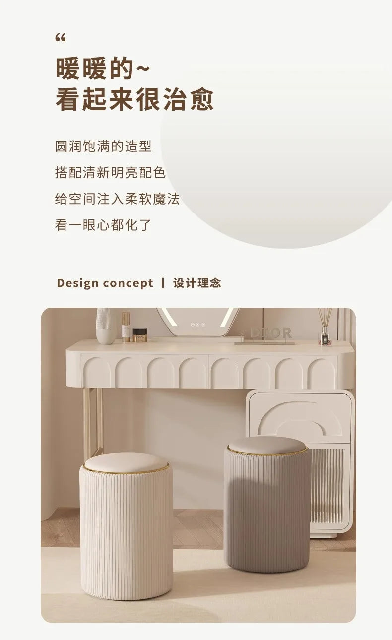 Bedroom Furniture Cream wind storage makeup stool vanity chair vanity stool