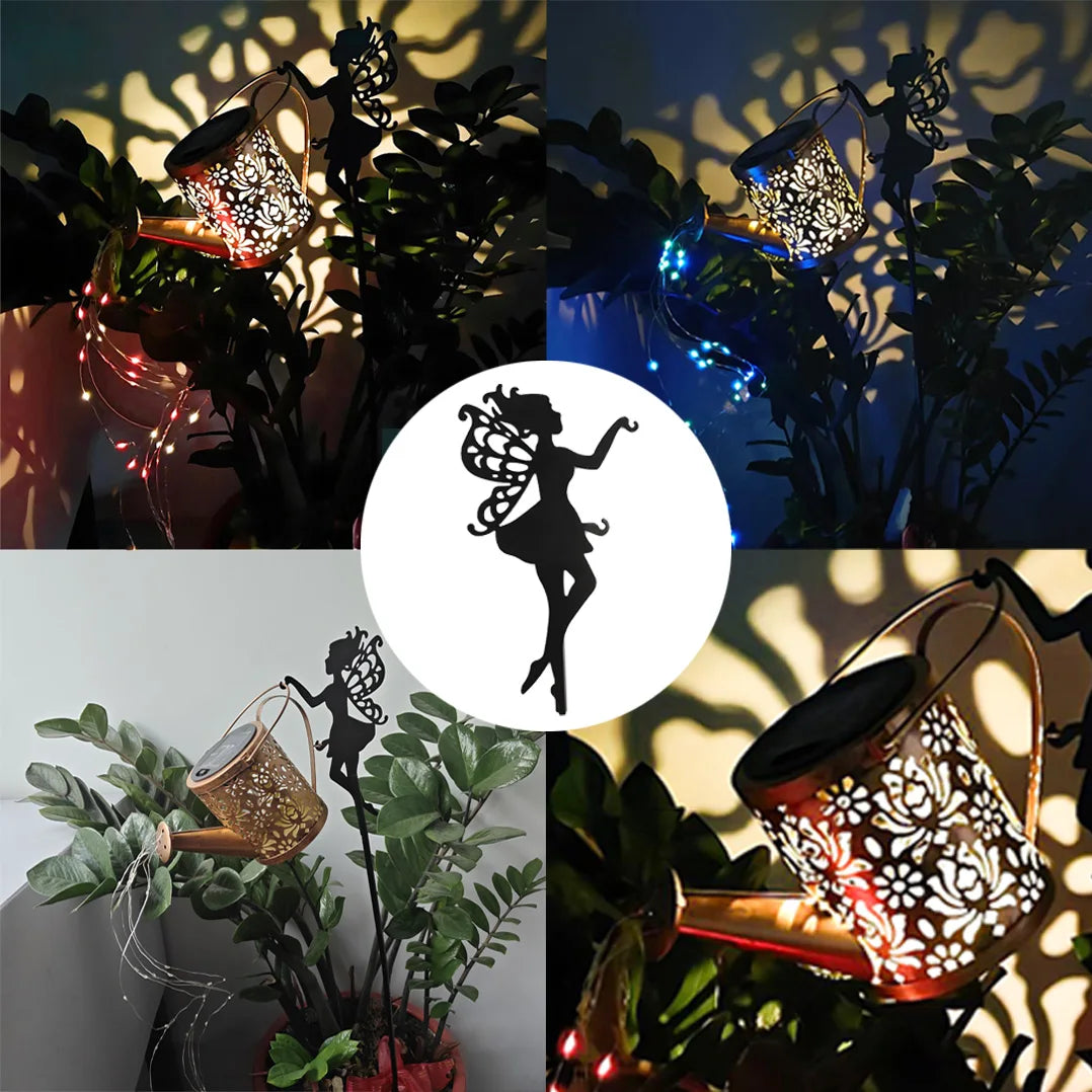 Solar Angel Kettle, waterfall lamp, garden ornament, perfect choice for garden