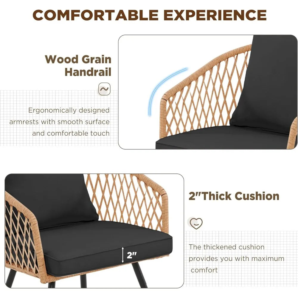 All-Weather Rattan Patio Dining Set with 60