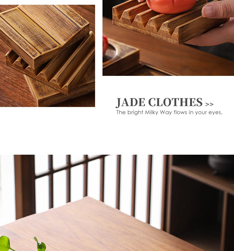 Wooden Snack Tray 9-Compartment Dessert Platter Specialty Plates Set