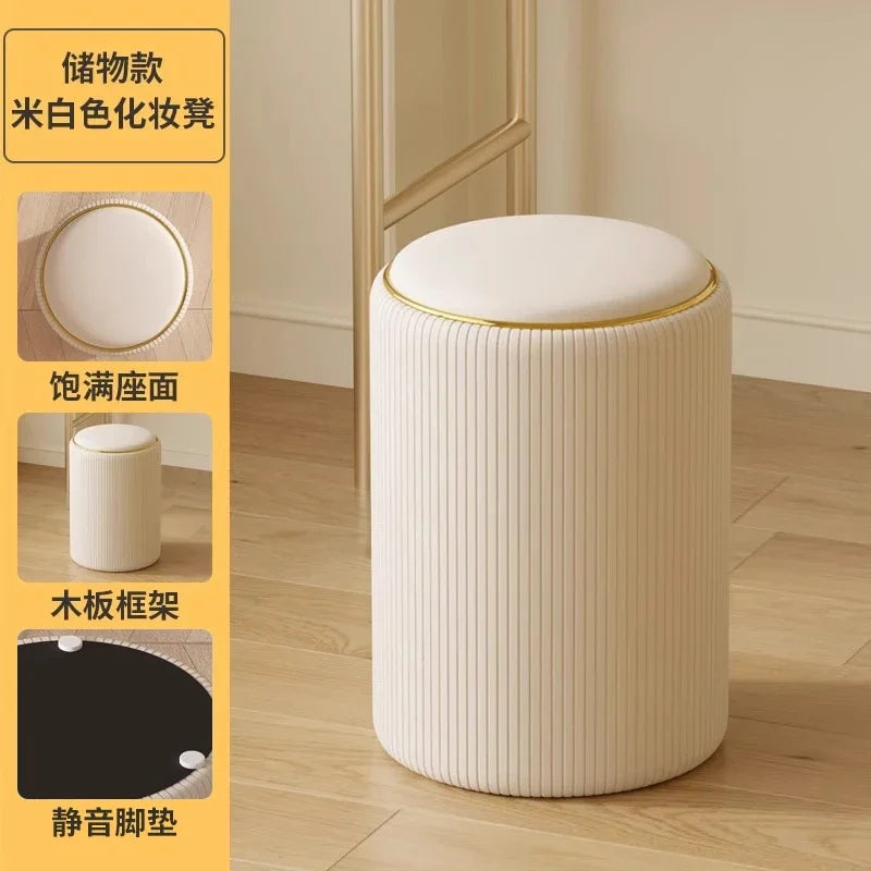 Bedroom Furniture Cream wind storage makeup stool vanity chair vanity stool