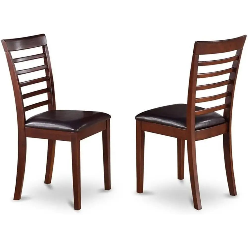 5-Piece Dining Set with Drop Leaf Table and 4 Leather Chairs, 30x48 Inch