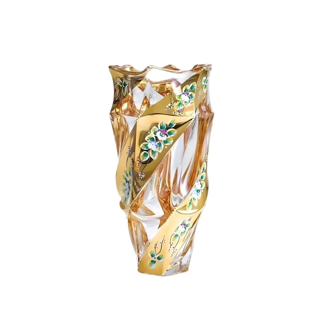 Bohemian Crystal Glass Vase Transparent Luxury Home Decor for Living Room