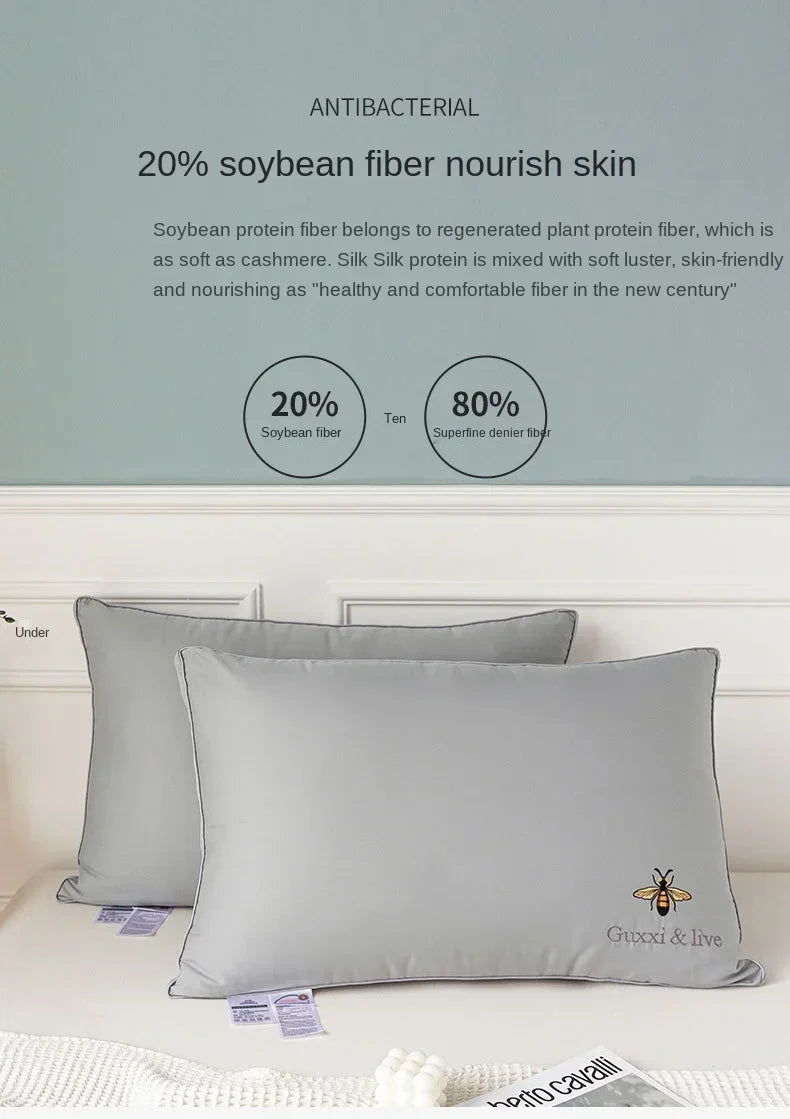100% Cotton Soy Fiber Pillow Core Cotton Washable Pillows Grade A Low Pillow
