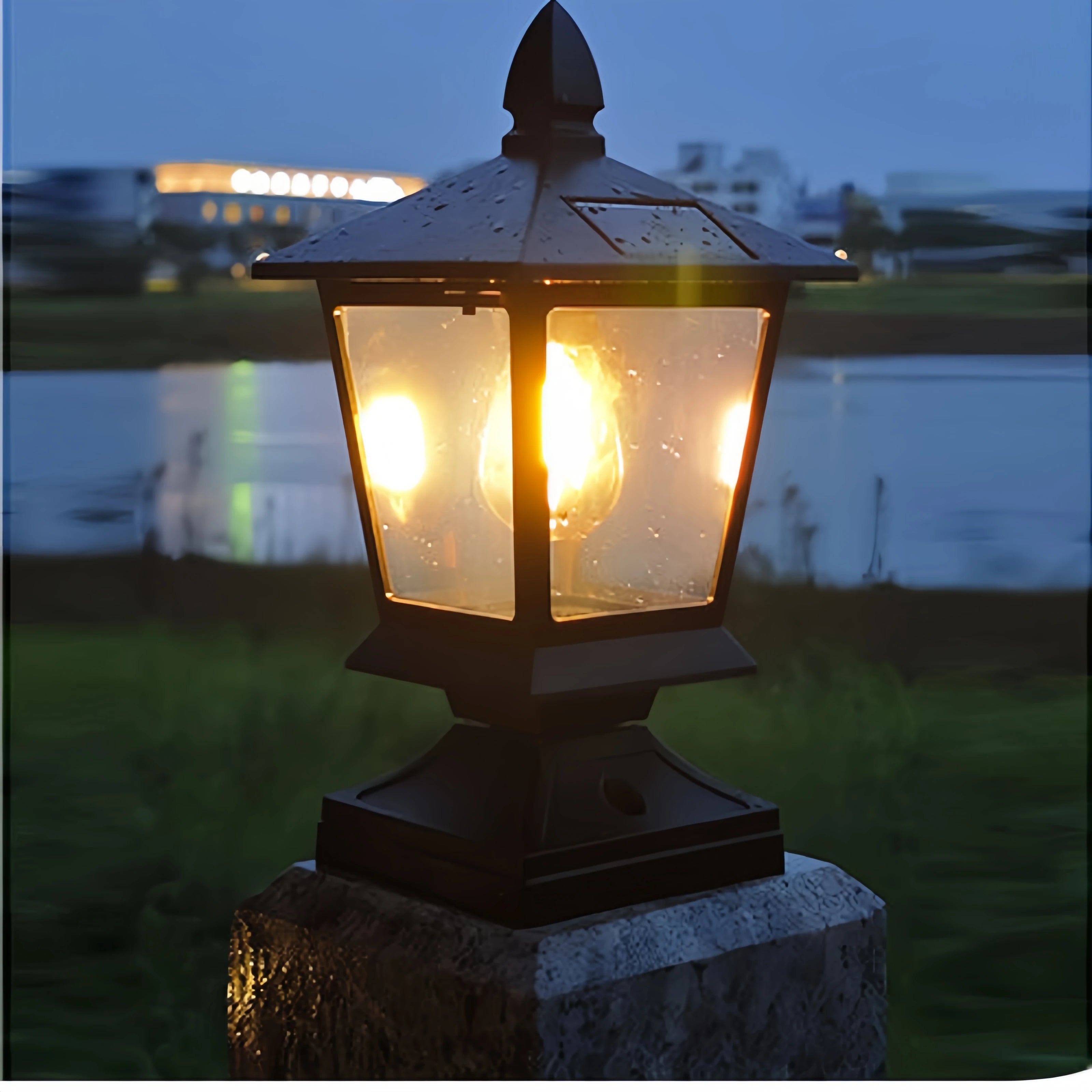 Outdoor Solar Pillar Light Waterproof Garden Villa Fence Lamp Landscape